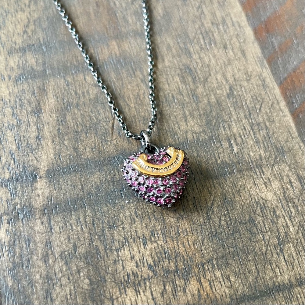 Juice Couture Purple and Black Heart Necklace